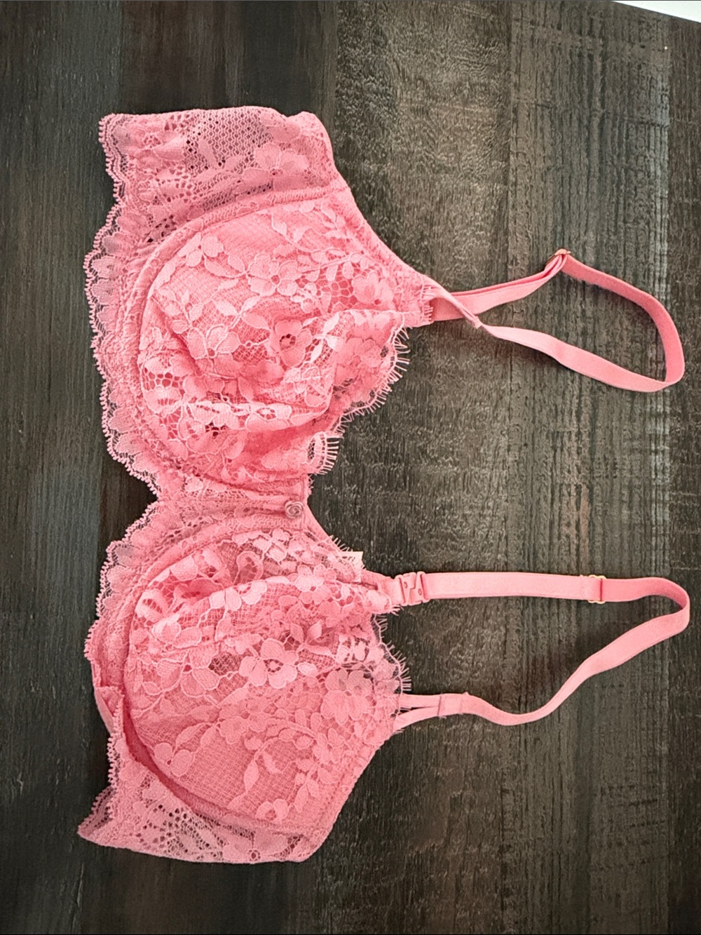 2 Women's Lace Underwire Bra - Pink & Black